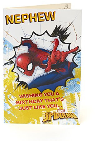 Nephew Birthday Card - Spiderman Birthday Card for Nephew - Spiderman Gift Card - Marvel