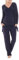 Herzmutter Pyjama Grossesse Allaitement - Trois Pièces - Vêtement de Détente Pour Femme Enceinte - Ensemble Maternité - Pantalon-Haut-Cardigan - Bleu-Gris - 8100 (M, Bleu)