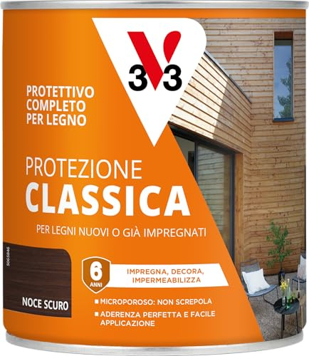 V33 Protettivo Completo Legno a Solvente Prot.Classica Noce Scuro 0,75L