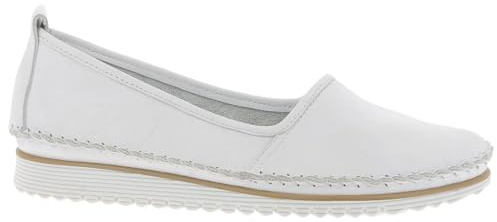 Andrea Conti Damen Slipper Leder klassisches Design mit Keilabsatz 0021713, Größe:39 EU, Farbe:Weiß