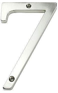 HASWARE House Number Sign 4 inch (10 cm) Modern Door Numbers Signage Plaque Street Home Address Numerals Zinc Alloy (7, Silver)