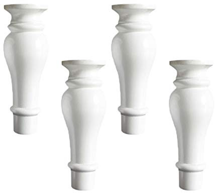 4 Stück Holz Möbelfüße Möbelfüsse Tischbeine Kürbistyp Massivholz Ersatz Möbelbeine für Sofa Bett Schrank Holz Ersatz für Schrank Stuhl Couch Bett,Weiße(18cm)