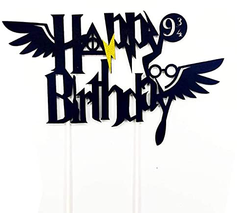 Xinlon Magical Tortendeko, Wizard Birthday Cake Toppers, Wizard Party Cake Topper, Lieferungen Birthday Cake Toppers Dekorationen, Magic Theme Inspiriert Tortenaufleger für Junge Mädchen
