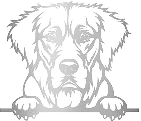 Aufkleber Peeking Animals Tiere Deko Sticker selbstklebend wasserfest für Auto Kühlschrank Laptop Koffer Autoaufkleber K151 (Silber, 06 Golden Retriever)