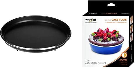Whirlpool AVM250 - Mikrowellenzubehör/Crisp-Platte klein (Ø25cm) für die Mikrowelle & AVM190 - Mikrowellenzubehör/Crisp-Backform klein (Ø19cm)/ Passend auch für Mikrowellen von Bauknecht