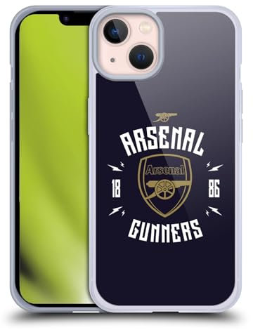 Head Case Designs Officially Licensed Arsenal FC Gunners Typography Soft Gel Case Compatible With Apple iPhone 13