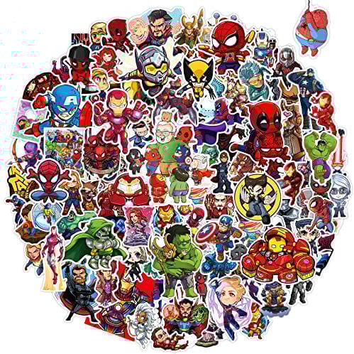 Cute Superhero Stickers for Water Bottle, 130pcs Waterproof Stickers for Kids Teens Adults, Comic Legends Vinyl Stickers Pack for Skateboard Laptop Luggage Party Supplies Decals