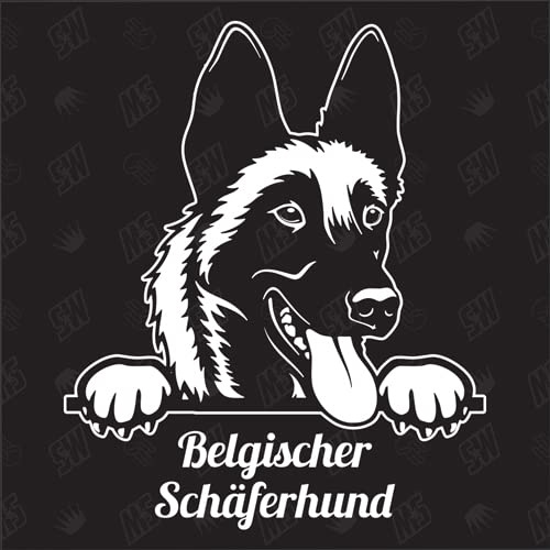Belgischer Schäferhund Belgian Malinois Version 7 - Sticker, Aufkleber, Hundeaufkleber, Autoaufkleber, Hund, Auto, Hunderassen, Mischling, Mix, Tiere, Haustier (AUCH MIT Wunschname MÖGLICH)