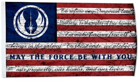 Galaktische Republik Vintage amerikanische Streifen Flagge Banner Outdoor Indoor Dekoration Flagge 90 x 152 cm doppelt genäht Polyester mit Messing (Jedi-Ordnung)