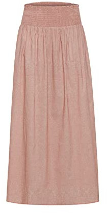 PULZ JEANS PZJILL - Gonna lunga da donna, con stampa allover e ampio elastico in vita, 100% cotone, Ash Rose Printed (201172), M