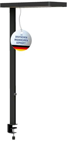 MAUL LED-Klemmleuchte MAULjaval sensor | Dimmbare Arbeitsplatzleuchte mit Klemmfuß fürs Büro | Energiesparende und komfortable Lampe mit Tischklemme mit 4000K Farbtemperatur | Schwarz