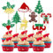36 Stück Merry Christmas Cupcake Toppers Fröhliche Weihnachten Cupcake Toppers Weihnachtsbaum Cupcake Picks Hut Bär Elch Cupcake Dekorationen Xmas Urlaub Neujahr Kuchen Deko Party Zubehör