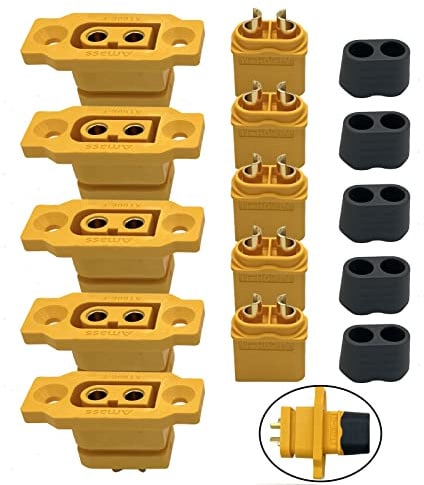 Nuofany 5Paar XT60E-F Buchsenstecker XT60h XT60 männlich Bullet Connector Kabelstecker für RC FPV Lipo Akku RC Quadcopter