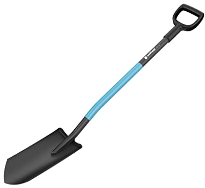 Cellfast Gärtner/Drainagespaten CellPro™, gehärteter, geschärfter Kopf aus Federborstahl, ergonomischer Schaft, SAFETOUCH, Hohe Qualität, Länge 1290 mm, Gewicht 1,9 kg