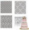 Cake Decorating Stencil Set, Food-Grade Plastic Templates for Fondant, Buttercream, Airbrushing - Hollow Lace Floral Design, Easy-to-Clean, Reusable - Ideal for Birthday, Wedding, Party (4 PCS)