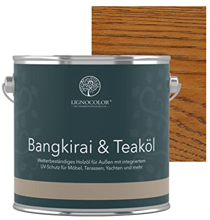 Lignocolor Teaköl | Holzöl für Gartenmöbel und Holz im Außenbereich | schützt und pflegt Holz (2,5 L, Eiche dunkel)