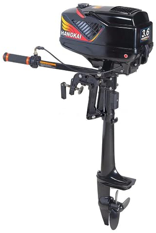 awolsrgiop Aussenborder, 3.6PS 2Takt Außenbordermotoren für Boote Außenborder Bootsmotor, 55cc Benzin Bootsmotor Außenborder AußEnborder Motor Benzinmotor Fischerboot Bootsmotor, 4000-5000 Tr/Min