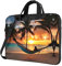 PIXOLE Bunte Musiknoten-bedruckte Laptop-Tasche für Damen, 39,6 cm (15,6 Zoll), Computer-Tragetasche, Büro-Handtasche, Schultertasche, Kokosnuss Beach Sunset Hängematte, 15.6 inch