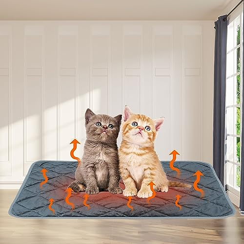 Toulifly Cuscinetto Riscaldante per Cani e Gatti, Coperta Autoriscaldante, Tappetino Riscaldante Media Taglia, Coperta Termica Lavabile Antiscivolo, 40 * 50 cm (Grigio)