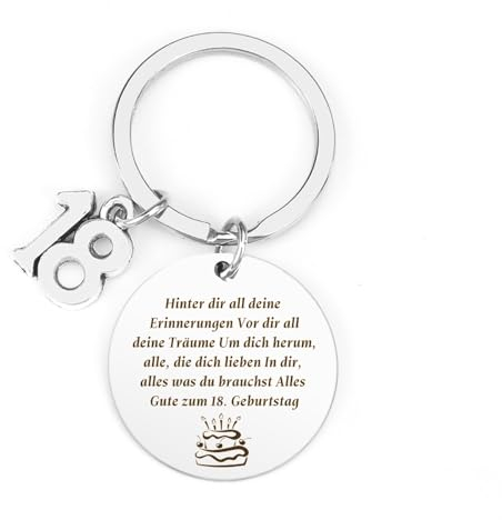Yilousy 18 Geburtstag Geschenk, Schlüsselanhänger Geburtstagsgeschenk, Geschenk Beste Freundin Geburtstag, Geschenk 18 Geburtstag MäDchen, Geschenk 18. Geburtstag Junge, Geschenk Schwester Geburtstag