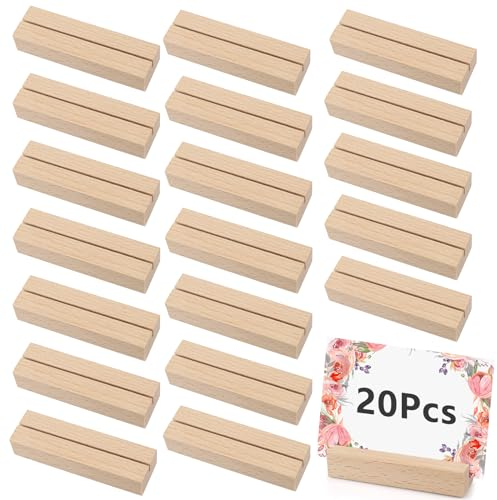 Csuntikulo Lot de 20 supports de cartes en bois rectangulaires pour la décoration d'événements de fête