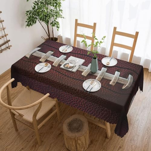 AvImYa Modische rechteckige Tischdecke (183 x 137 cm) für Küche, Esszimmer, Party, Urlaub, Weihnachtsbuffet, American Football, Schnürsenkel-Drucke