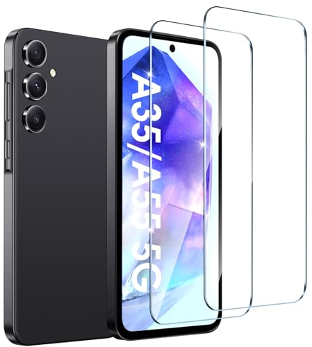 ivoler Pack de 2 Film de Protection d’écran en Verre Trempé pour Samsung Galaxy A35 5G / Samsung Galaxy A55 5G, Dureté 9H Glass, Anti Rayures, sans Bulles