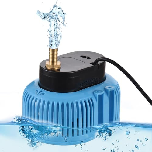 Irishom Pool-Abdeckpumpe, oberirdische Tauchsumpfpumpe, 75 W, 2000 l/h, Schwimmwasser-Entfernungspumpe mit 3 Adaptern, 16 Fuß Ablaufschlauch und 25 Fuß Netzkabel