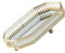Bandeja dorada | Bandeja decorativa de vidrio | Bandeja de vidrio con espejo dorado | Organizador de perfume para joyas, bandeja de maquillaje, bandeja decorativa ovalada de metal para tocador