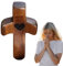 Ermutigungsgeschenk | Geschnitztes Holzkreuz | Handschmeichler | Olivenholz Mit Handkreuz | Glatte Textur Taschenformat Stressabbau Spiritueller Begleiter