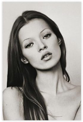 bnyesa Kate Moss Schwarz-Weiß-Kunst-Leinwand-Poster, Schlafzimmerdekoration, Landschaft, Büro, Raumdekoration, Geschenk, 20 x 30 cm