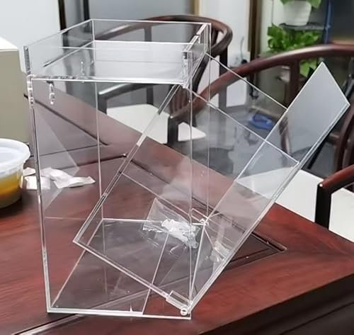 ELLDOO Clear Aryclic Coffee Pod Holder, Wall Mounted Laundry Pods Container, Candy Dispenser Dishwasher Pod Holder, Tipping Bucket Storage Box for Kitchen, Breakroom, Laundry Room, Coffee Station