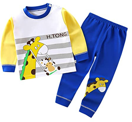 Kleinkind Kinder Säugling Neugeborenes Baby Jungen Mädchen Langarm Cartoon Tops Pyjamas Hosen Nachtwäsche Pyjamas Outfits Set 2 STÜCKE Bademantel Kind 128