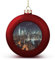 New York City Weihnachtskugel-Ornament, 4,1 cm, rot, glitzernd, hängende Weihnachtskugeln für Weihnachtsbaum-Anhänger, dekorative Weihnachtsbaumkugeln für Weihnachtsbaumschmuck, 1 Stück