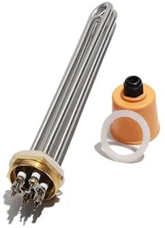 tianwandong 110V 220V 380V Hot Water Resistance Heating Element Instant Burning Duct Heater 3KW 6KW 9KW 12KW for Solar Bath System(DN40,110V_9KW 285MM)