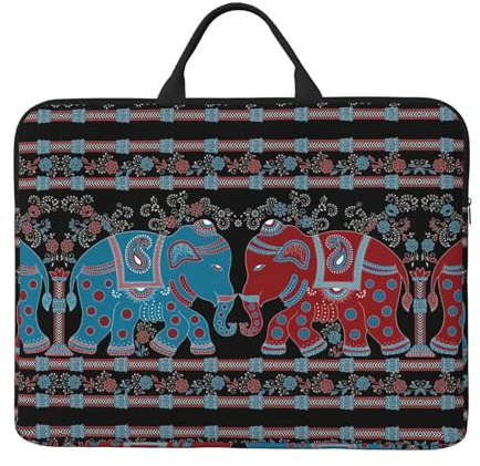 Purple Elephant Laptoptasche, 14 Zoll (35,6 cm), Schultertasche, Kuriertasche, Aktentasche mit Tragegriff und Zubehörtasche, Schwarz , Einheitsgröße