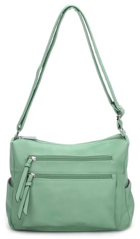 OBC Damen Tasche Shopper Schultertasche Umhängetasche Crossbody Henkeltasche Beuteltasche Crossover Handtasche City Bag Reise Kunst-Leder Mint