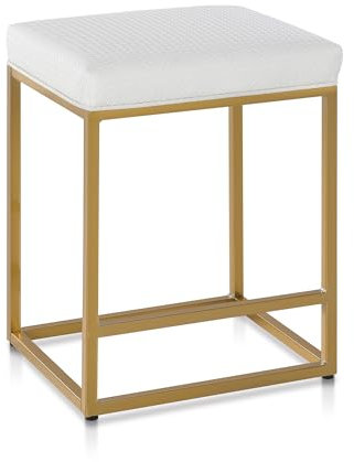 ALPHA HOME Barhocker mit Fußstütze Barstuhl ohne Lehne Schwarz Barhocker Pu-Leder Sitzhöhe 61cm Barstühle Rückenfreier Sitzhocker mit dickem Kissen und robustem verchromtem Metallgestell, 1PC