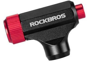 ROCKBROS CO2 Bicycle Mini Pump for Presta and Schrader Valve Inflator Head Fast Lightweight Pump Fast Inflatable for Bicycles, Road Bikes,Mtb No Cartridge