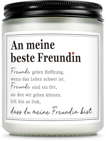 Giftasy Beste Freundin Geschenke - Duftkerze im Glas, Geschenk Freundin Geburtstag, Geburtstagsgeschenk