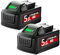 2X 18V 5.0Ah/5000mAh Li-Ion Akkus für Milwaukee 18V Li-Ion M18B 48-11-1840 48-11-1850 48-11-1828 48-11-1815 48-11-1820 48-11-1852 48-11-1822 Akku Ersatzteile