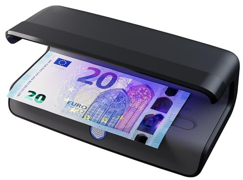 Safescan 55 LED Geldscheinprüfgerät mit ultrastarkem UV-Licht - Falschgeldprüfgerät für Banknoten, Kreditkarten & Ausweise - Geldprüfer mit 3 leistungsstarken LED-Lichtern - Geldprüfmaschine
