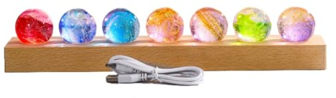 Gokelomg Fantasy Glassternkugel Leuchtender Planet Astronomie Planetenkugel Fantastischer Stil Heimdekoration B