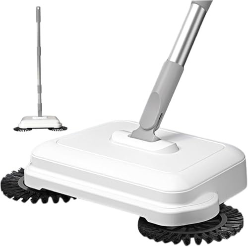 Yaoliucp Floor Sweeper, 2-in-1 360° Rotating Hand Push Sweeper with Long Handle, High-Efficiency Manual Carpet & Hard Floor Cleaning Tool for Home & Office