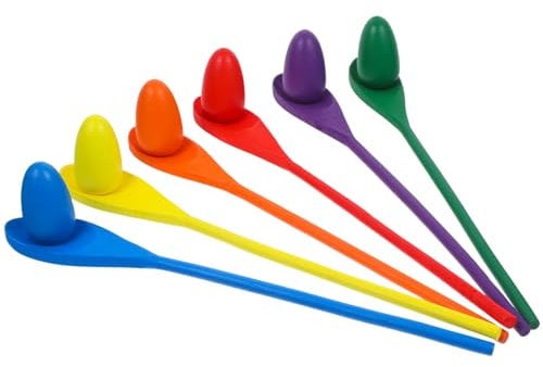 Milisten 6Pcs Wooden Egg Race Spoons Outdoor Educational Balance Game for Lightweight Relay Race for Family Fun Promotes Coordination Bonding Activities