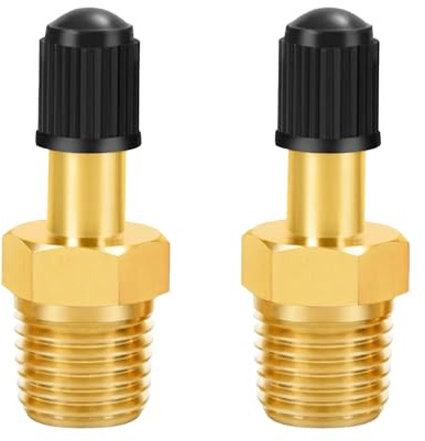 2 Pcs Presta Valve Adapter, 1/4 NPT (M) to Standard Air Inflator Adapter | Durable Brass Air Pump Valves Connector, for Auto Type Valve Adapters, for Portable Airs Hose, air Chuck, air Compressor Tank