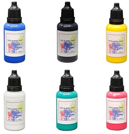 Kit de Pintura Facial para Niños Pintura lavable al agua para cara cuerpo y | Pintura de Maquillaje Cosplay 6 Colores para Halloween Cosplay festival maquillaje lavable mujeres y hombres