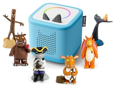Toniebox 2 Audio Player Julia Donaldsin Bundle for Kids 3+ with Stick Man, Snail and Whale, Gruffalo, Zog, Highway Rat, and Gruffalo - Sky Blue