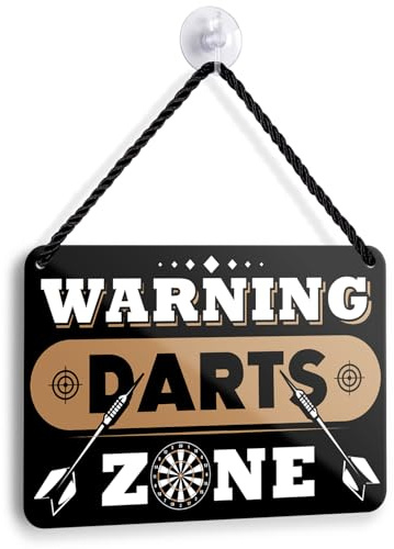Blechschild Darts Zone 18x12cm – Dart Deko für Steeldartscheibe Dartautomat Oche - Dartzubehör Wandschild – Geschenk für Dartspieler (Zone 3)