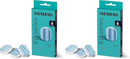 Siemens Entkalkungstabletten TZ80002A, 3 Stück, entfernt Kalkablagerungen und schützt vor Korrosion, Original-Zubehör, passend für Kaffeevollautomaten der Reihen EQ, surpresso und Einbauvollautomaten